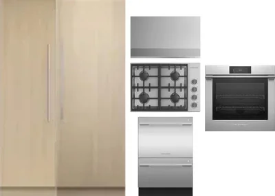 6 Piece Package Includes Refrigerator, Freezer, Cooktop, Wall Oven, Hood And Dishwasher